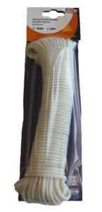 Corde nylon blanc 4mm L.20m